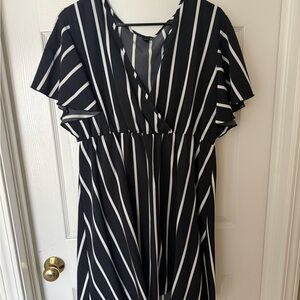 Black and White Striped Dress